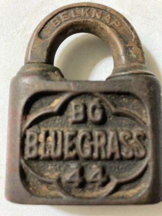 Vintage Belknap Bluegrass Blue Grass Padlock Lock 44 Louisville,  Ky