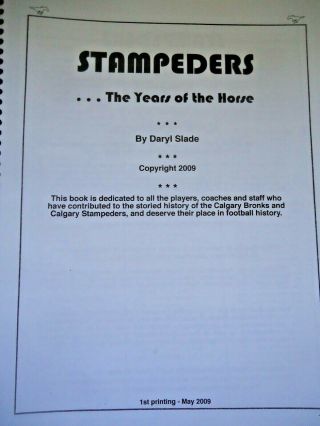 Stampeders: The Years of the Horse by Daryl Slade - CFL Canadian Football book 3