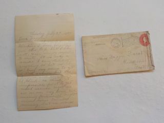 Antique Letter 1899 Henderson West Virginia Cover Portsmouth Ohio Vtg Cancel Old