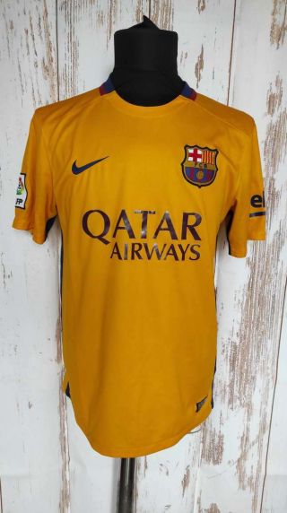 Fc Barcelona Away Jersey 2015/16 Nike Football Barca Shirt Soccer Camiseta Sz M