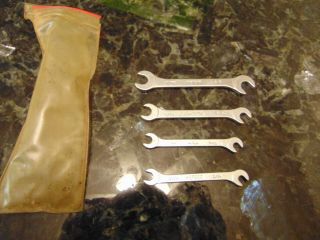 Set Of 4 Vintage Meteor Bradley Tool & Equipment Ignition Wrenches Usa Made
