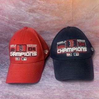 ⚾️2 Boston Red Sox Hat Era World Series Champions 2004 Flex Fit Cap One Size