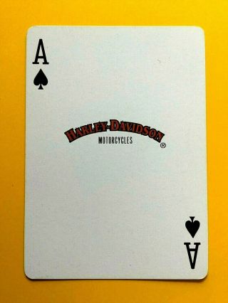Harley - Davidson Orange Ribbon Logo Ace Of Spades Single Swap Playing Card