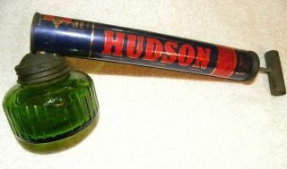 Vintage Hd Hudson Manufacturing Hand Pump Sprayer Green Glass Tank 1933 / 1955 ?