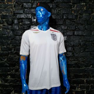 England Team Jersey Home Football Shirt 2007 - 2009 Umbro Trikot Mens Size L Ua1