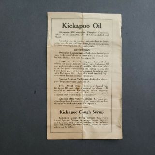 Vintage Ephemera Advertising For Kickapoo:: Oil,  Cough Syrup,  Worm Lozenges