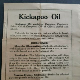 Vintage Ephemera Advertising for Kickapoo:: Oil,  Cough Syrup,  Worm Lozenges 2