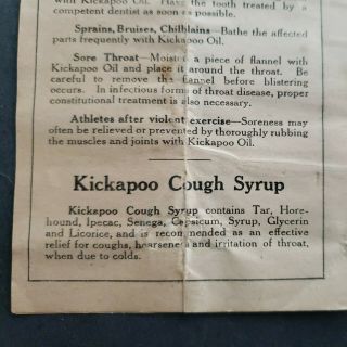 Vintage Ephemera Advertising for Kickapoo:: Oil,  Cough Syrup,  Worm Lozenges 3