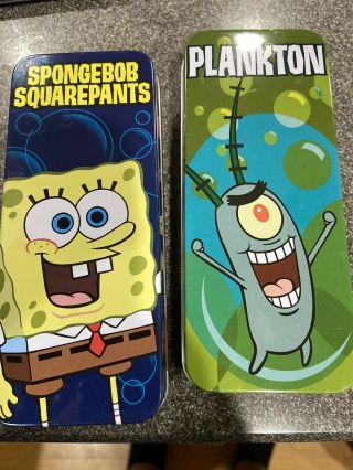 2 2004 Burger King Spongebob And Plankton Digital Watch.  Please Read Belo