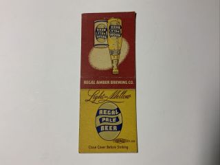 Matchbook Match Cover Bobtail Regal Pale Beer - Regal Amber Brewing Co.