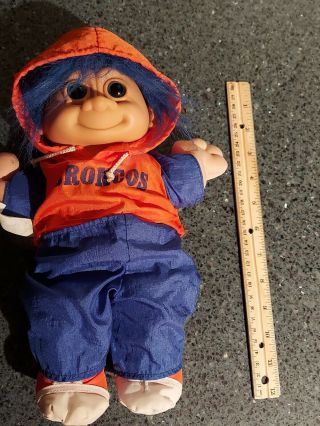 Denver Broncos 12 " Troll Doll By Russ Plush Stuffed Orange & Blue Wind Suit