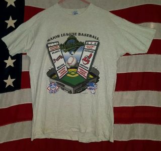 Salem Sports 1995 World Series Atlanta Braves Cleveland Indians T Shirt Large L