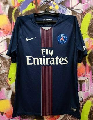 Psg Paris Saint Germain France 2016/17 Home Football Shirt Soccer Jersey Mens L