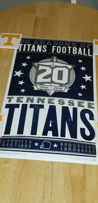 Tennessee Titans Hatch Show Poster Print 20th Anniversary Season Nashville