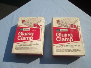 Nos Pair Vintage Sears Craftsman Gluing Clamp 3/4” Thread Pipe 6674 W/box