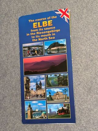Large Fold Out Map Of The River Elbe Germany