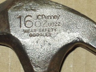 Rare Vintage Jcpenney / Jcpenny 16 Oz.  Metal/rubber Claw Hammer -