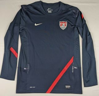 Nike Dri - Fit Authentic Team Usa Soccer Jersey Long Sleeve Sz.  Med See Descrip.