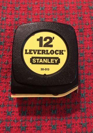 Vintage Stanley Leverlock 12 Foot Tape Measure 30 - 513