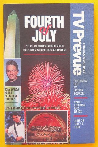 Tony Danza A Capitol Fourth Of July Chicago Sun - Times Tv Guide June 28 1998