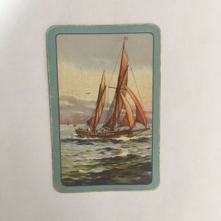 Playing Cards (2) Pair Vintage Cards Sail Boats / Ships Crafting Scrapbook Swap 2