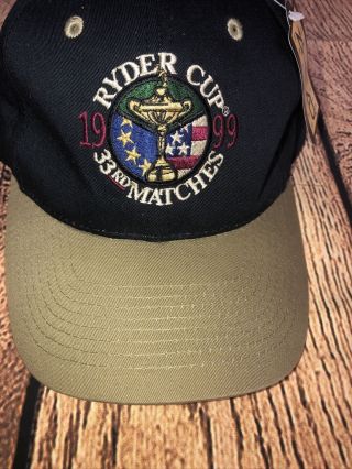 Ryder Cup The Country Club Ahead Navy/ Tan Golf Hat Cap 1999 With Tags Vintage