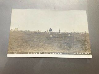 Antique Rppc Postcard A View Of The Cemetery Pender Nebraska