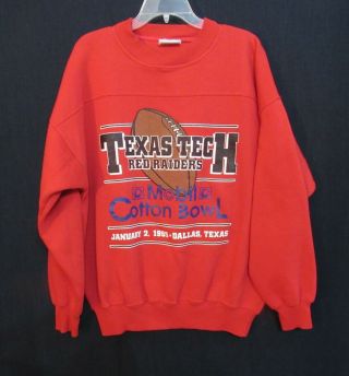 Texas Tech Red Raiders Mobil Cotton Bowl 1995 - Size Large Sweatshirt - Euc