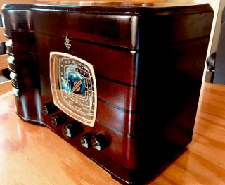 Old Antique Wood 1937￼ Emerson￼ Radio Restored W/ Bose Bluetooth Table Top - Deco
