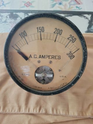 Vintage General Electric (ge) Ammeter Type Ar - 2