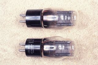 Two,  Rca 45,  Shouldered Glass,  Matching Pair,  Ux - 245,  Cx - 345 Eq