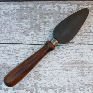 Vintage Carborundum Kitchen Knife Sharpening Stone With Wooden Handle