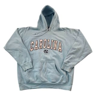 Vintage North Carolina Unc Tar Heels Blue Basketball Hoodie Sweatshirt Large