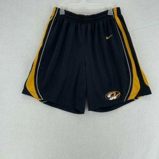 Missouri Tigers Nike Authentic Mens Shorts Gray Yellow Elastic Waist L