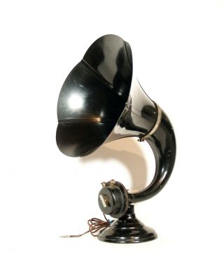 1925 Burns Radio Horn Speaker With Flower Shaped Pyralin Bell Great