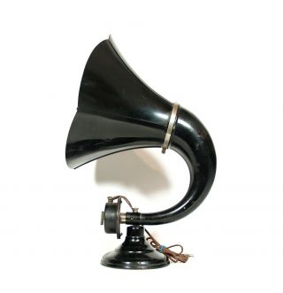 1925 Burns Radio Horn Speaker With Flower Shaped Pyralin Bell Great 4