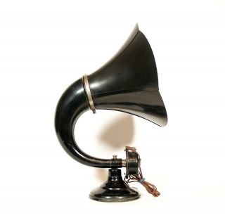 1925 Burns Radio Horn Speaker With Flower Shaped Pyralin Bell Great 5