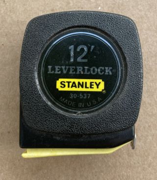 Vintage Stanley Leverlock 12 Foot Tape Measure 30 - 537