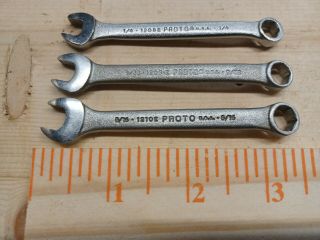 Vintage Proto Professional Ignition Combination Wrenches,  1/4,  9/32,  5/16 "