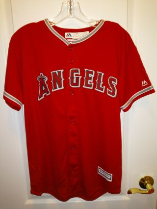 Los Angeles Angels Mike Trout 27 Jersey Red Majestic Cool Base Youth Xl 18/20