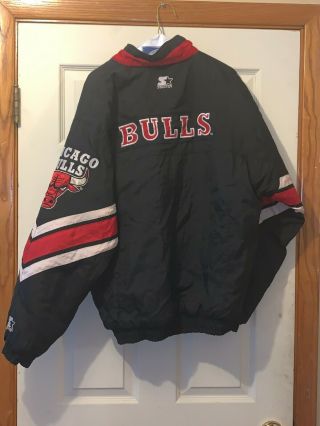 Vintage Chicago Bulls Starter Jacket 100 Nylon Size Xl