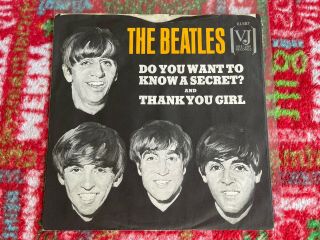 The Beatles 45 Picture Sleeve Do You Want To Know A Secret Thumb Tab 1964 Vj