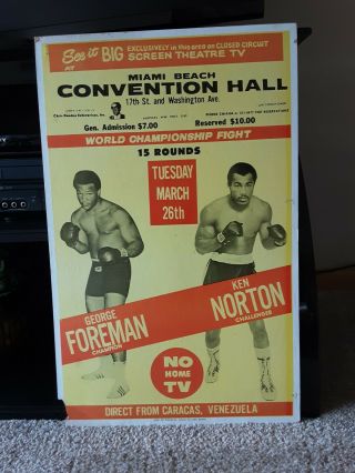 1974 George Foreman Vs Ken Norton 14 " X 22 " Poster.