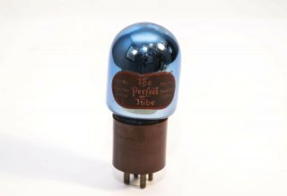 Early " The Perfect Tube " High Mu Power Tube With Blue Glass And Good Filament