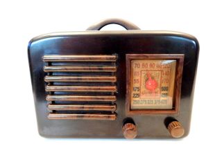 Vintage 1940s General Television Old Antique Mid Century Marbled Bakelite Radio