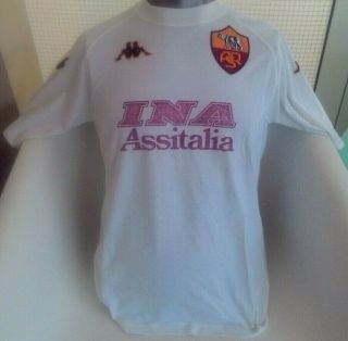 As Roma Ina Assitalia Kappa Camisseta Italy Scudetto Away Shirt Trikot 2000 - 01