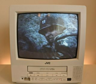 Look Jvc C - 13142w 13 In Crt Tv W/vcr Retro Gaming Fully