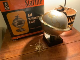 Vintage Star Lite High Sensitivity Transistor Radio Art Deco World Globe Plane