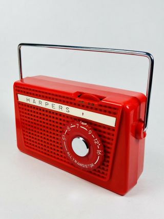 Rare Harpers Four Transistor Reverse Painted Vintage Radio Japan All