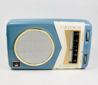 Rare Crown Tr - 800 Reverse Painted Vintage Transistor Radio Japan All